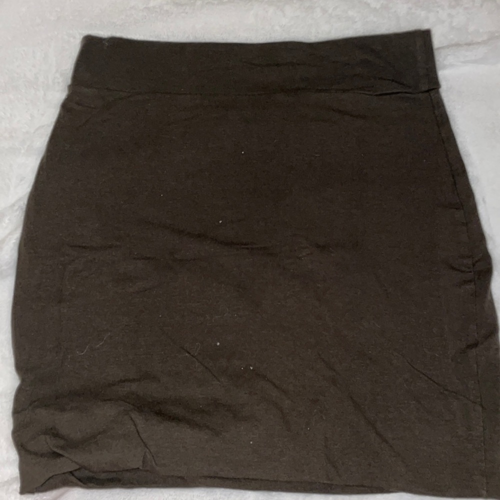 Olive green mini skirt